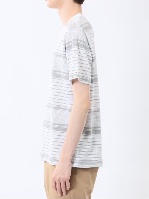 ポップコーンボーダー Vネック半袖Tシャツ