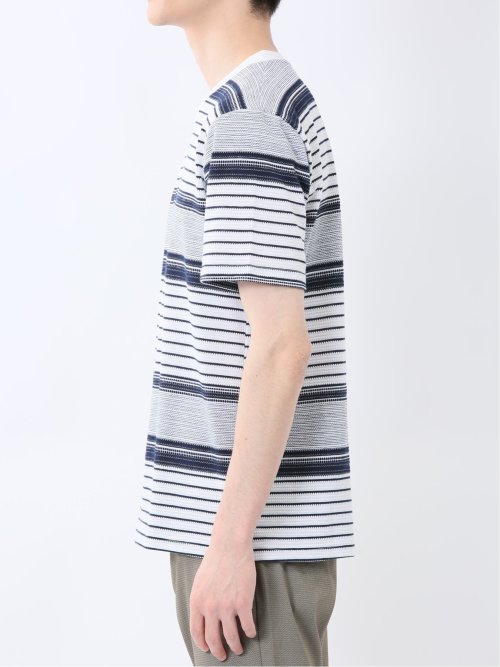 ポップコーンボーダー Vネック半袖Tシャツ