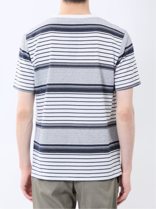 ポップコーンボーダー Vネック半袖Tシャツ