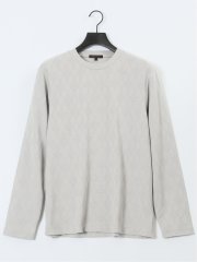 アーガイルジャガード クルーネック長袖Tシャツ