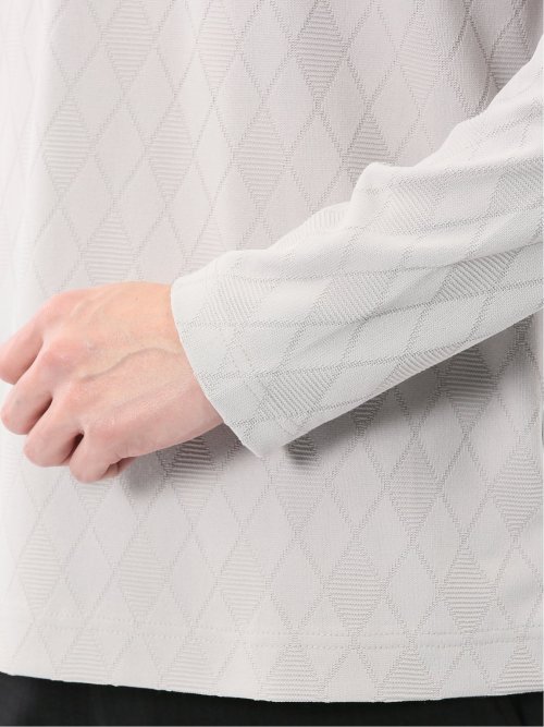 アーガイルジャガード クルーネック長袖Tシャツ