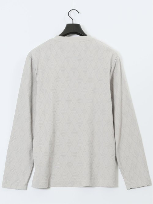 アーガイルジャガード クルーネック長袖Tシャツ