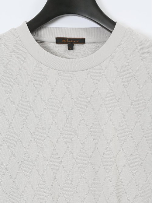 アーガイルジャガード クルーネック長袖Tシャツ