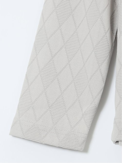 アーガイルジャガード クルーネック長袖Tシャツ