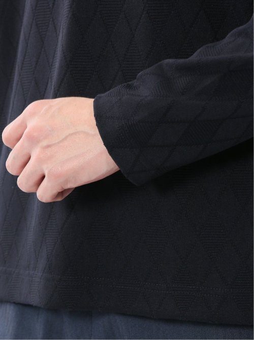 アーガイルジャガード クルーネック長袖Tシャツ