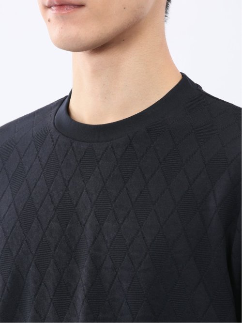 アーガイルジャガード クルーネック長袖Tシャツ