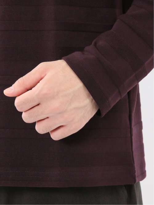 リンクスボーダージャガード クルーネック長袖Tシャツ