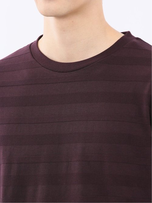 リンクスボーダージャガード クルーネック長袖Tシャツ