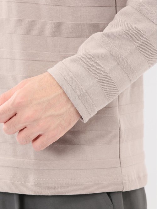 リンクスボーダージャガード クルーネック長袖Tシャツ