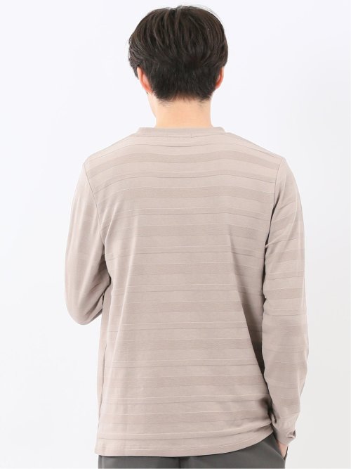 リンクスボーダージャガード クルーネック長袖Tシャツ