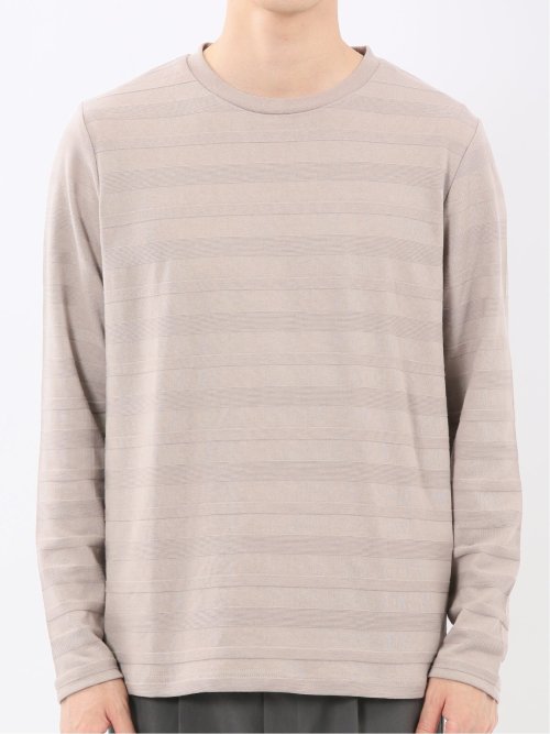 リンクスボーダージャガード クルーネック長袖Tシャツ