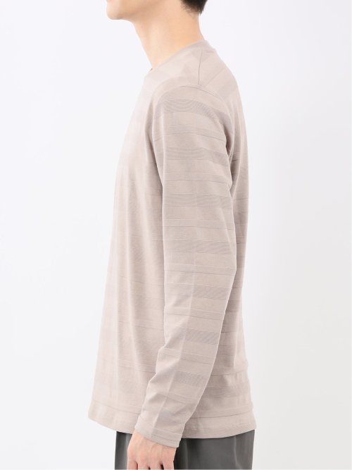 リンクスボーダージャガード クルーネック長袖Tシャツ