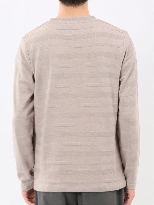 リンクスボーダージャガード クルーネック長袖Tシャツ