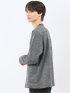 裏起毛ヘリンボン 浅Vネック長袖Tシャツ