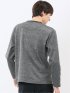 裏起毛ヘリンボン 浅Vネック長袖Tシャツ