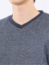 裏起毛ヘリンボン 浅Vネック長袖Tシャツ