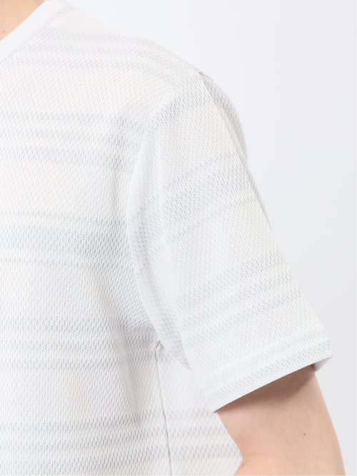 メッシュボーダー クルーネック半袖Tシャツ