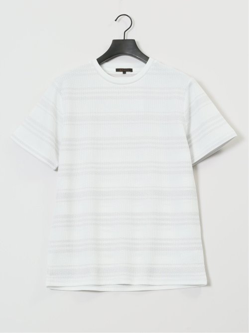 メッシュボーダー クルーネック半袖Tシャツ