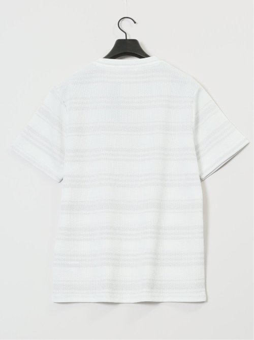 メッシュボーダー クルーネック半袖Tシャツ
