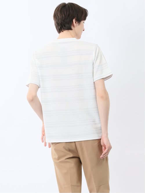 メッシュボーダー クルーネック半袖Tシャツ