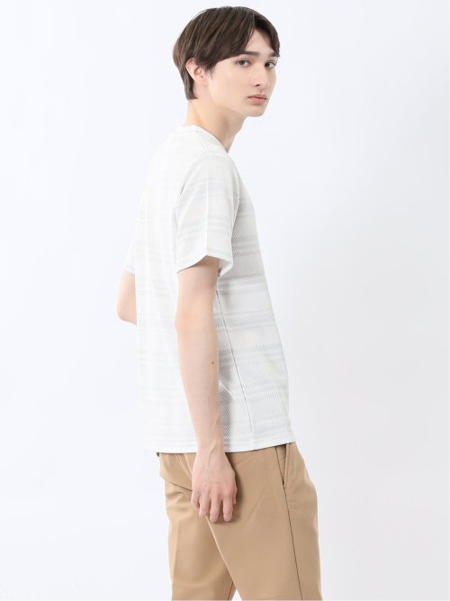 メッシュボーダー クルーネック半袖Tシャツ
