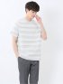 メッシュボーダー クルーネック半袖Tシャツ