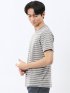 ストレッチ ボーダー クルーネック 半袖 Tシャツ