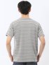 ストレッチ ボーダー クルーネック 半袖 Tシャツ