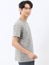 ストレッチ ボーダー クルーネック 半袖 Tシャツ