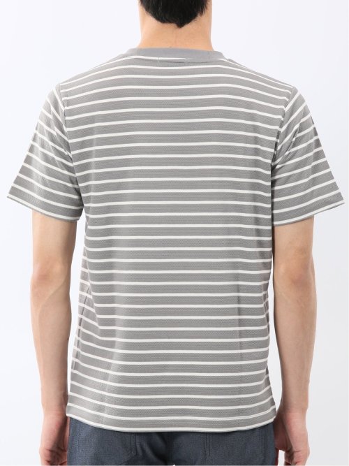 ストレッチ ボーダー クルーネック 半袖 Tシャツ