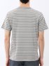 ストレッチ ボーダー クルーネック 半袖 Tシャツ