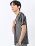 ストレッチ ボーダー クルーネック 半袖 Tシャツ