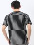 ストレッチ ボーダー クルーネック 半袖 Tシャツ
