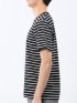 ストレッチ ボーダー クルーネック 半袖 Tシャツ