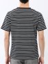 ストレッチ ボーダー クルーネック 半袖 Tシャツ