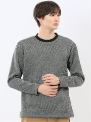 裏起毛ツイル クルーネック長袖Tシャツ