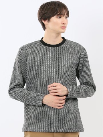 裏起毛ツイル クルーネック長袖Tシャツ
