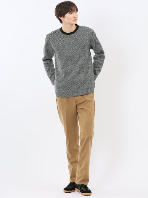 裏起毛ツイル クルーネック長袖Tシャツ