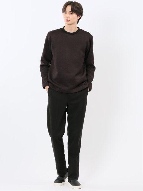 裏起毛ツイル クルーネック長袖Tシャツ