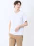シャドーチェック Vネック半袖Tシャツ
