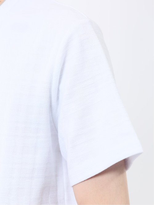 シャドーチェック Vネック半袖Tシャツ