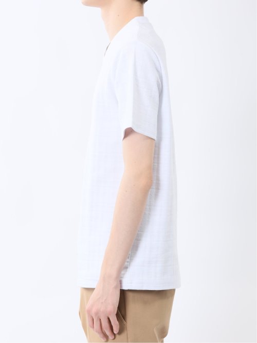 シャドーチェック Vネック半袖Tシャツ