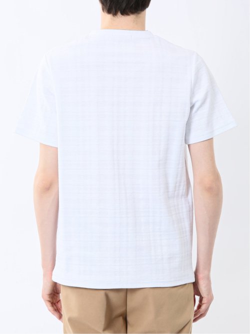 シャドーチェック Vネック半袖Tシャツ