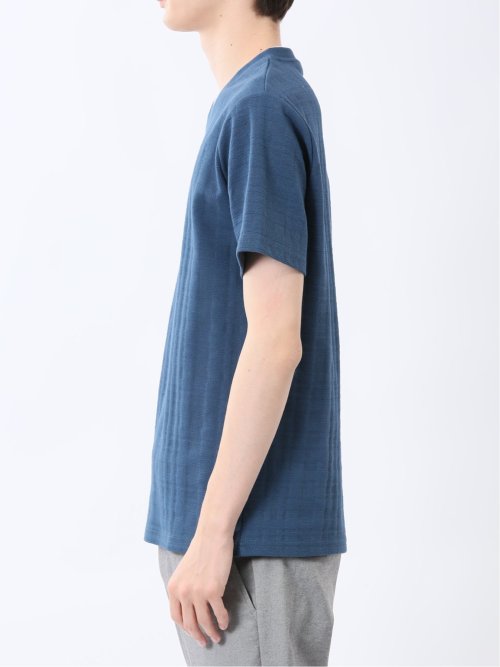 シャドーチェック Vネック半袖Tシャツ