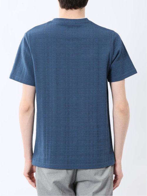 シャドーチェック Vネック半袖Tシャツ