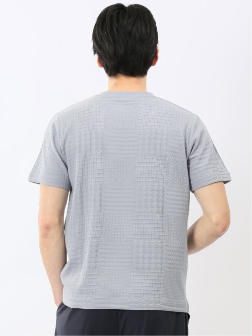 チェック ジャガード クルーネック 半袖 Tシャツ