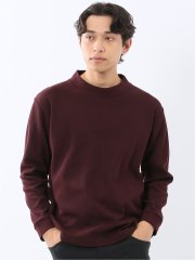 ウェーブジャガード モックネック長袖Tシャツ