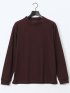 ウェーブジャガード モックネック長袖Tシャツ