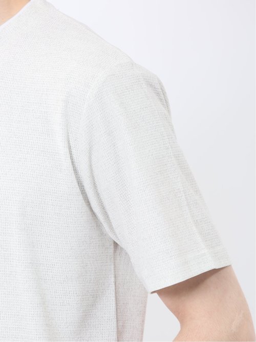 メッシュ かすれプリント クルーネック半袖Tシャツ