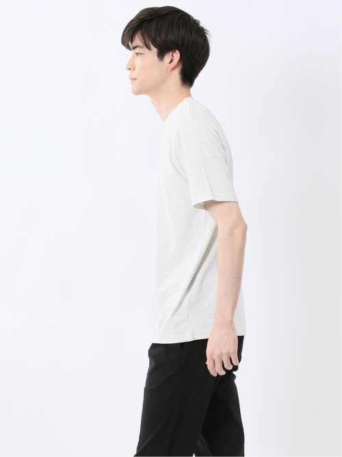 メッシュ かすれプリント クルーネック半袖Tシャツ